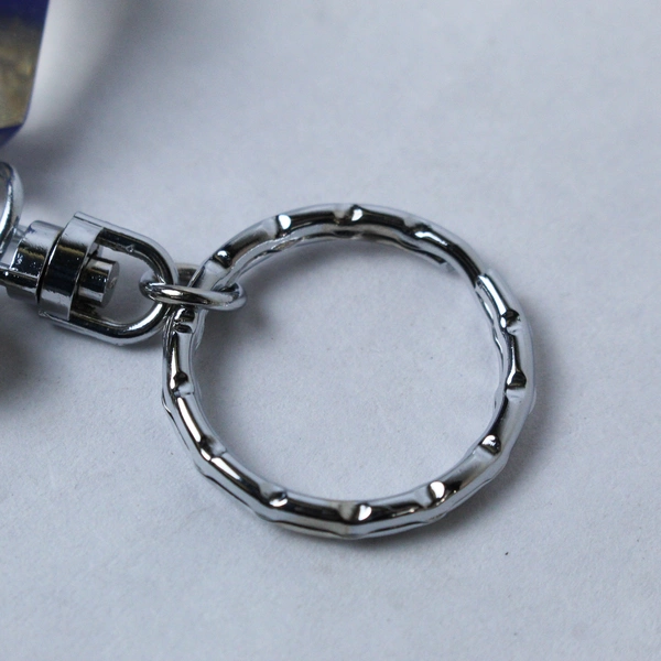 Japanese Gold Pagoda Keychain Acrylic Glass Cobalt Blue Bottom Castle Bell