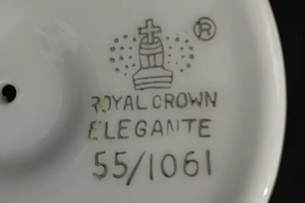 Lot of 2 Royal Crown Elegante Footed Coffee Espresso Cups Gold Trim