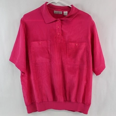 Lot of Fitting Image Women's Size 18 Fuchsia Pink Short Sleeve Shirt, Pockets