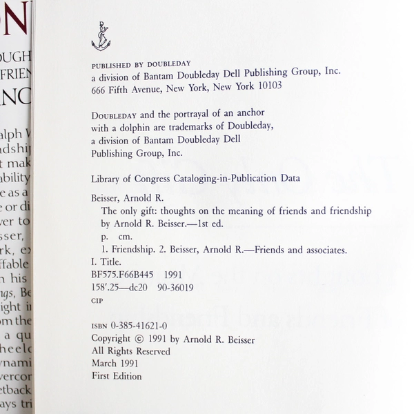 The Only Gift by Arnold R. Beisser 1991 Hardcover Ex-Libris