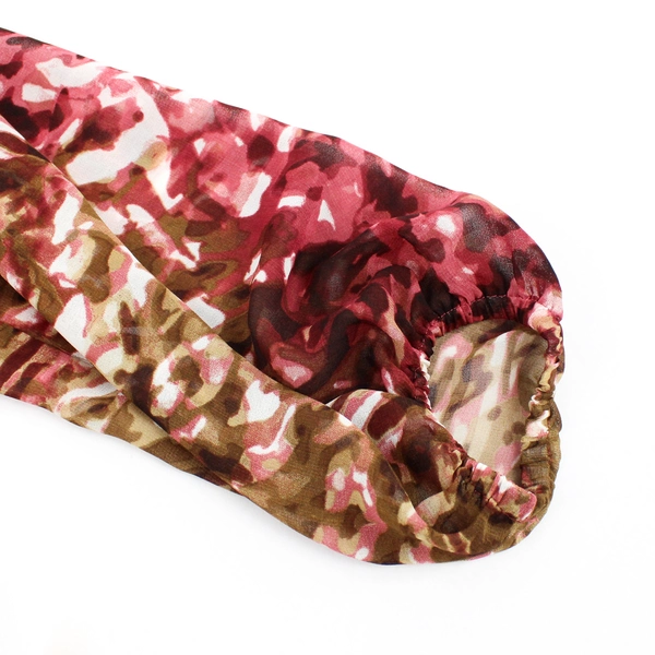 Ariat Women's Large Sheer V-Neck Pink Brown Blouse