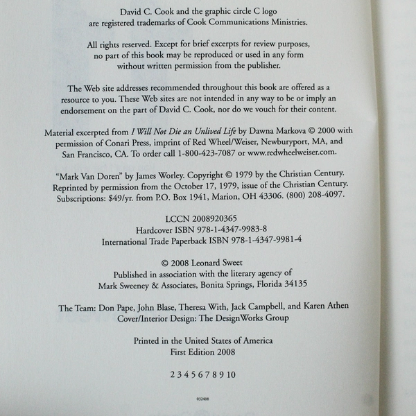 11 Indispensable Relationships by Leonard Sweet 2008 Hardcover First Edition