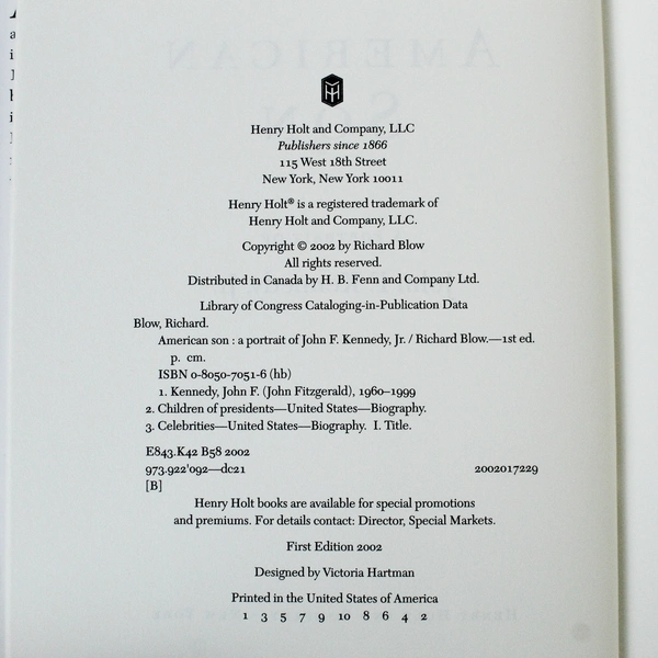 American Son by Richard Blow 2002 First Edition Hardcover in Good Condition