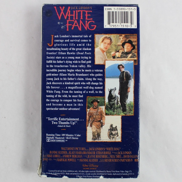 Jack London's White Fang 1991 VHS Walt Disney Film