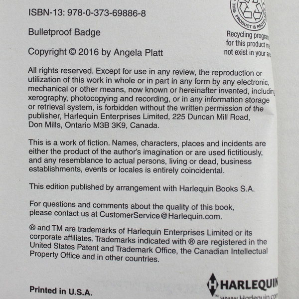 Lot of 2 Harlequin Intrigue Novels 2016 Hunter Moon & Bulletproof Badge PB