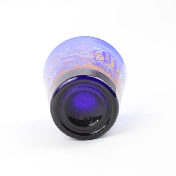 Libbey Kauai Cobalt Blue Shot Glass Maui 2000 Dolphin Ocean Fish Design