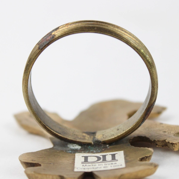 Set of 4 DII Brass Waving Santa Napkin Rings Vintage 1964 Made in India