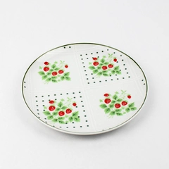 Vintage 1975 Enesco Swiss Strawberry Dot 8" Salad Plate Decorative Collectible