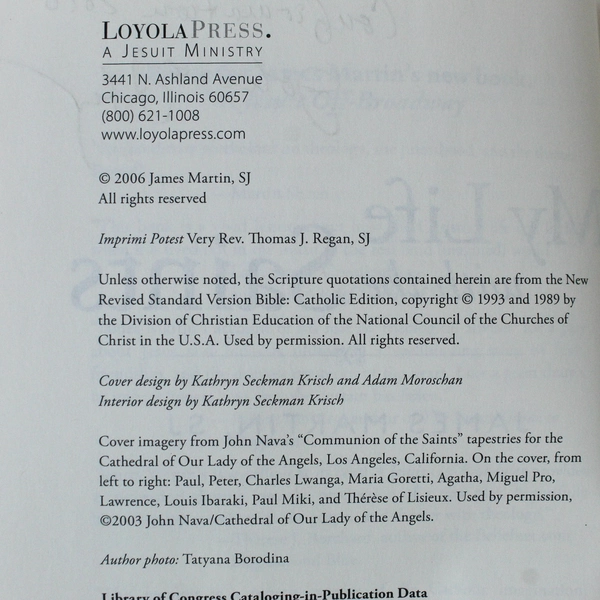 My Life With The Saints by James Martin SJ 2007 Spiritual Memoir PB Good