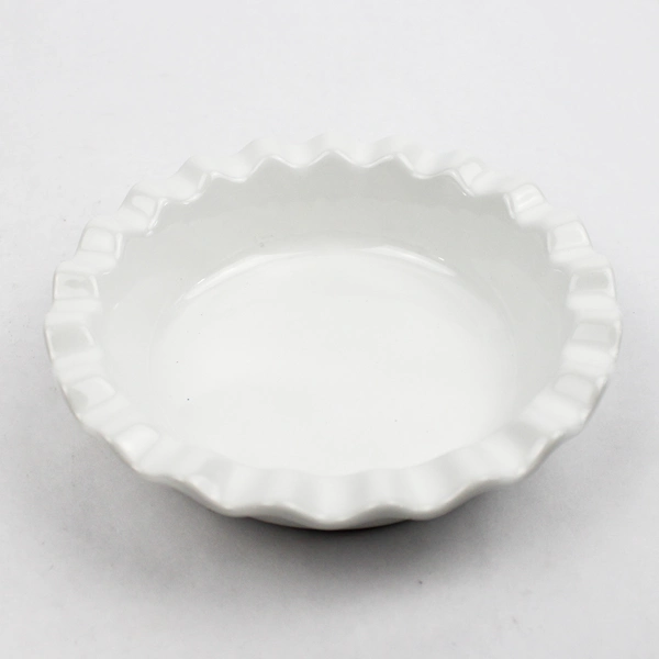 Goodcook 5.5" White Ceramic Pie Baking Dish Ruffled Rim Bakeware