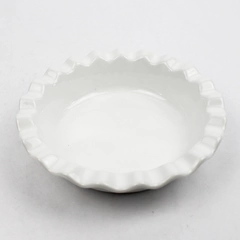 Goodcook 5.5" White Ceramic Pie Baking Dish Ruffled Rim Bakeware