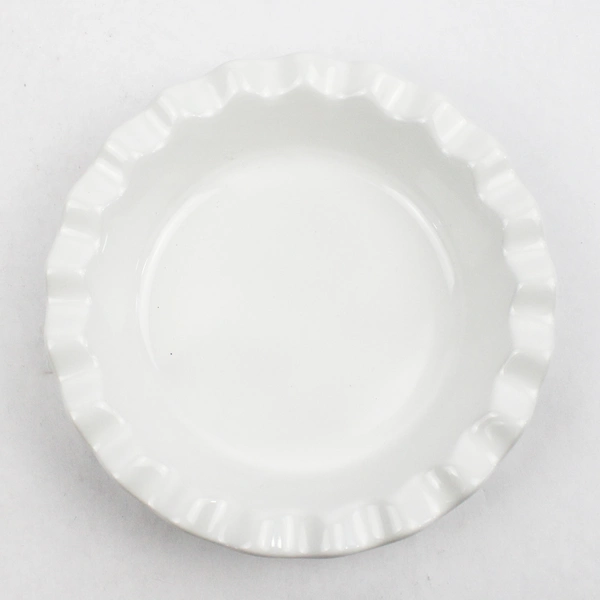 Goodcook 5.5" White Ceramic Pie Baking Dish Ruffled Rim Bakeware