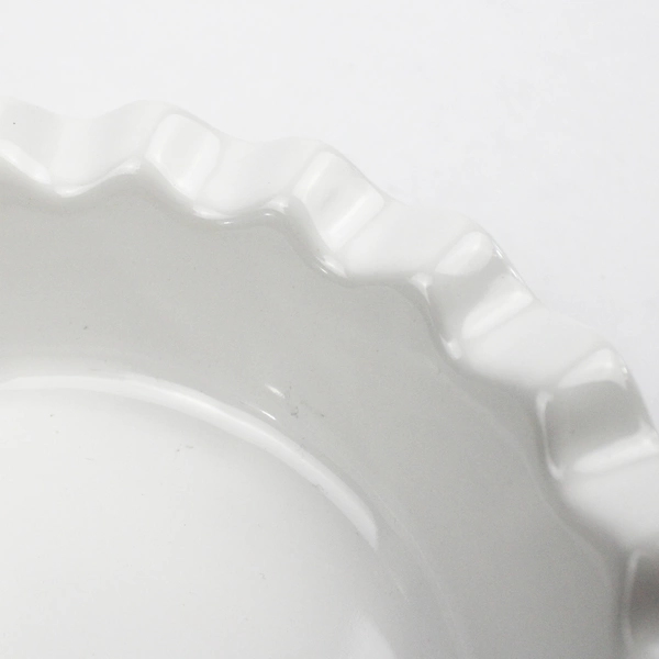 Goodcook 5.5" White Ceramic Pie Baking Dish Ruffled Rim Bakeware