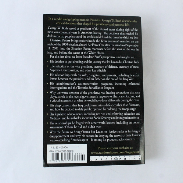 Decision Points by George W. Bush 2010 Large Print Edition PB - Good Condition