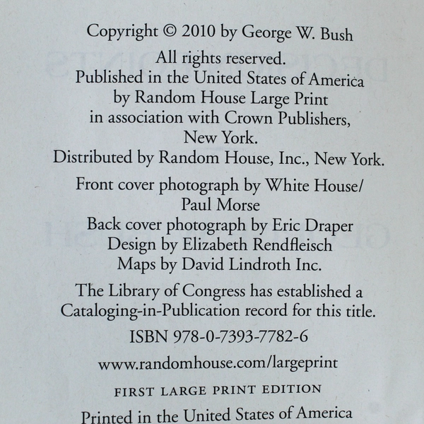 Decision Points by George W. Bush 2010 Large Print Edition PB - Good Condition