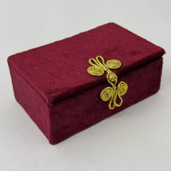 Antique Chinese Inside Painted Glass Snuff Bottle with Burgundy Box