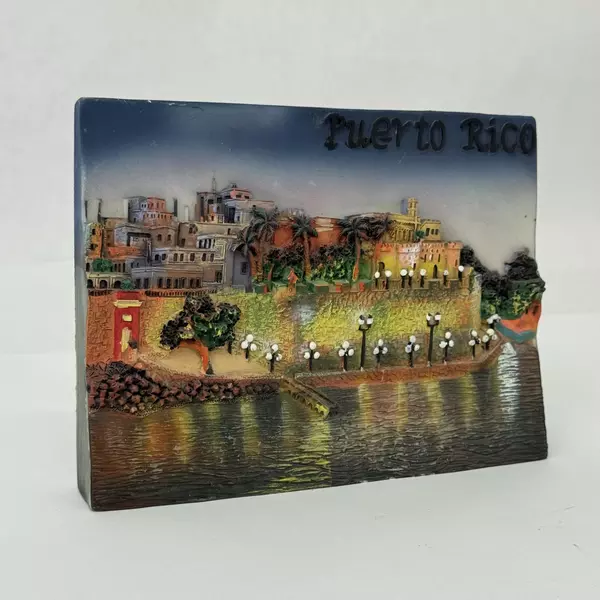 2004 Ocean Trading Co Puerto Rico Resin Raised Relief Landscape Plaque