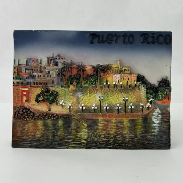 2004 Ocean Trading Co Puerto Rico Resin Raised Relief Landscape Plaque