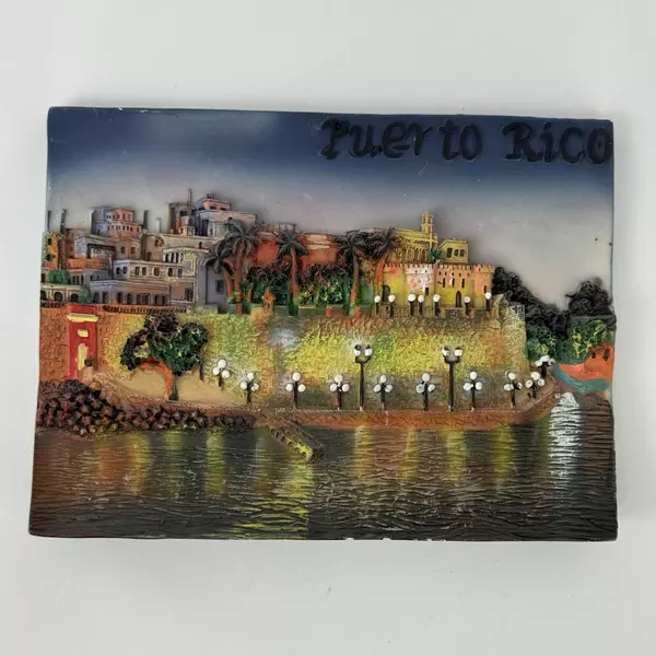 2004 Ocean Trading Co Puerto Rico Resin Raised Relief Landscape Plaque