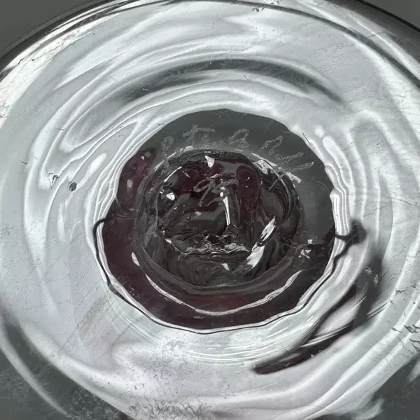 Hand Blown Cranberry Spiral Stem Art Glass Wine Glass Signed 1995 Vintage