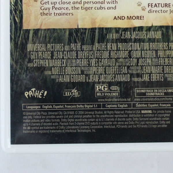 Two Brothers DVD 2004 Universal Studios Guy Pearce Adventure Documentary
