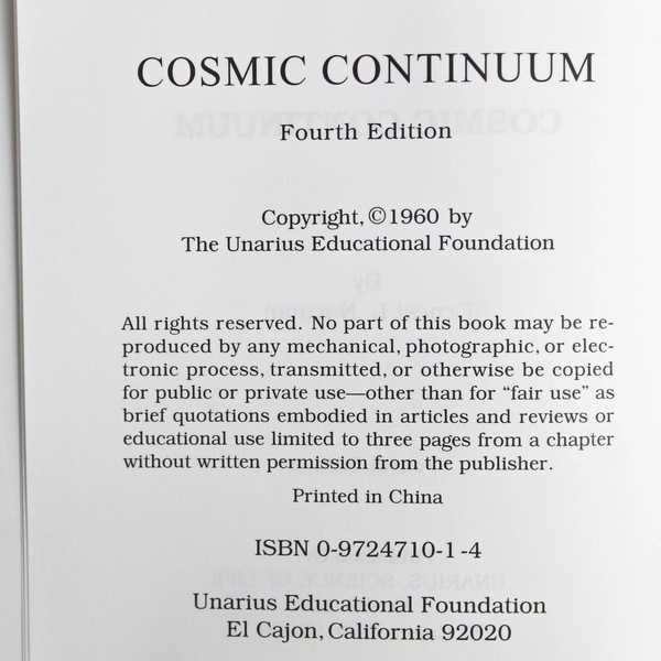 Cosmic Continuum by Ernest L. Norman 1960 Hardcover 4th Edition