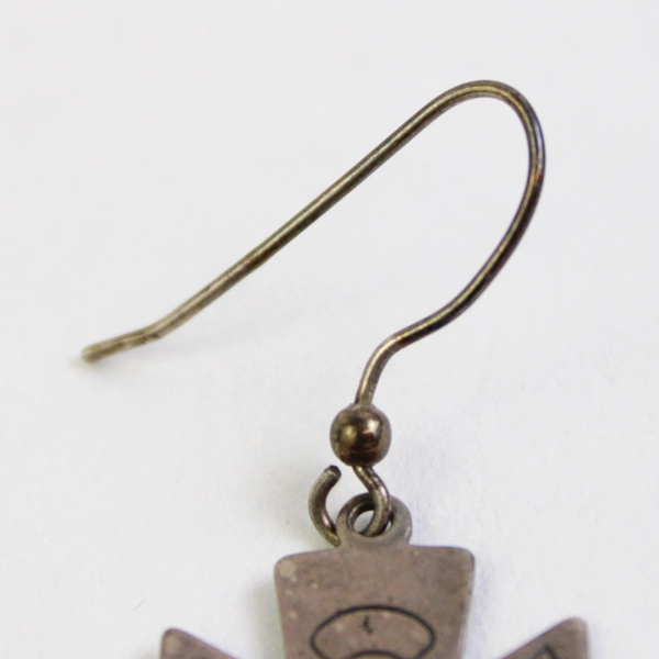 Carolyn Pollack 925 Sterling Silver Large Cross Angel Heart Dangle Earrings