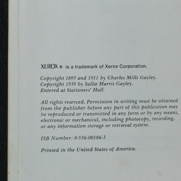 The Classic Myths by Charles Gayley 1939 Hardcover - Pre-Owned Condition