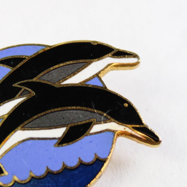 Enamel Pin Dolphins Swimming Jumping Lapel Tie Tack Collectible Gift Creations
