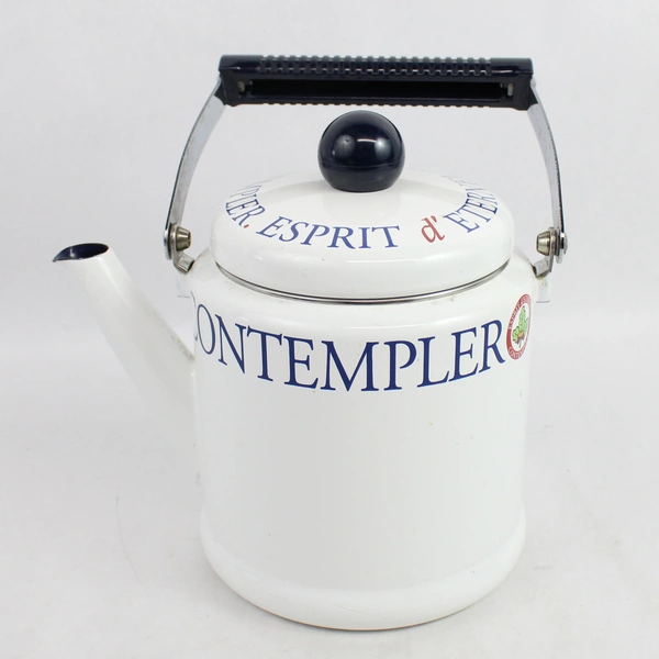 Vtg Fuji Esprit d'Eternel Contempler Metal Tea Kettle Coffee Pot With Handle Lid