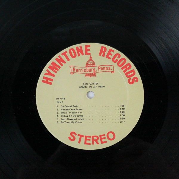 Ken Carter Movin' In My Heart Vinyl Record 12" 33 RPM Hymntone - As Is