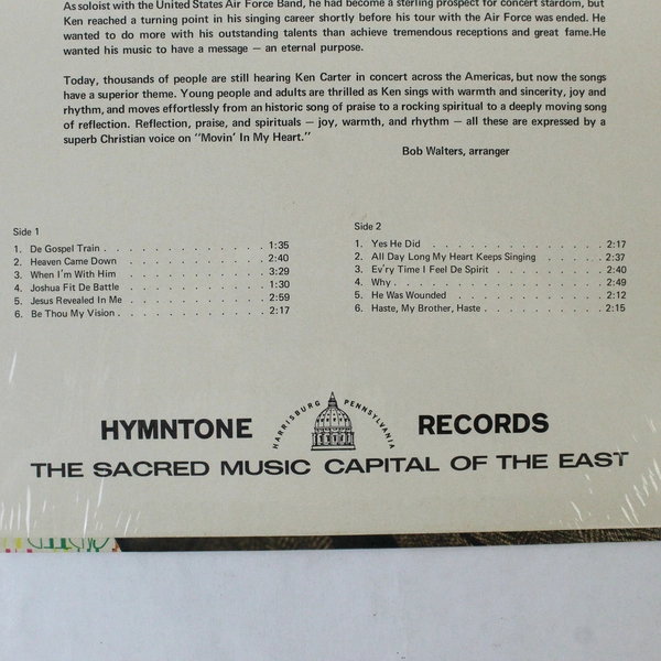 Ken Carter Movin' In My Heart Vinyl Record 12" 33 RPM Hymntone - As Is