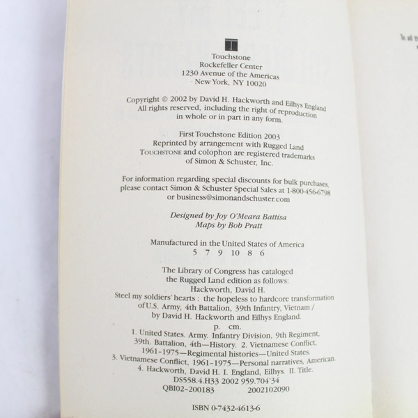 Steel My Soldiers' Hearts David H. Hackworth 2003 Simon & Schuster Paperback