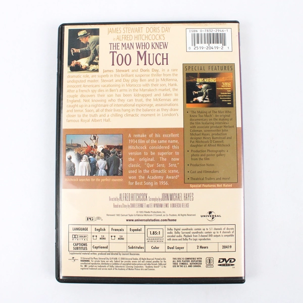 The Man Who Knew Too Much DVD 2000 Widescreen Hitchcock Suspense Thriller
