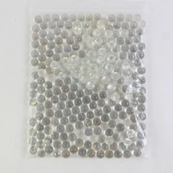 Lot Of 250 Matching Glass Stones/Pebbles Clear Iridescent Sphere/Marble Shaped