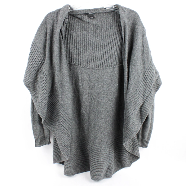 Willi Smith Dark Gray Cotton Blend Open-Front Cardigan Women's Size XL