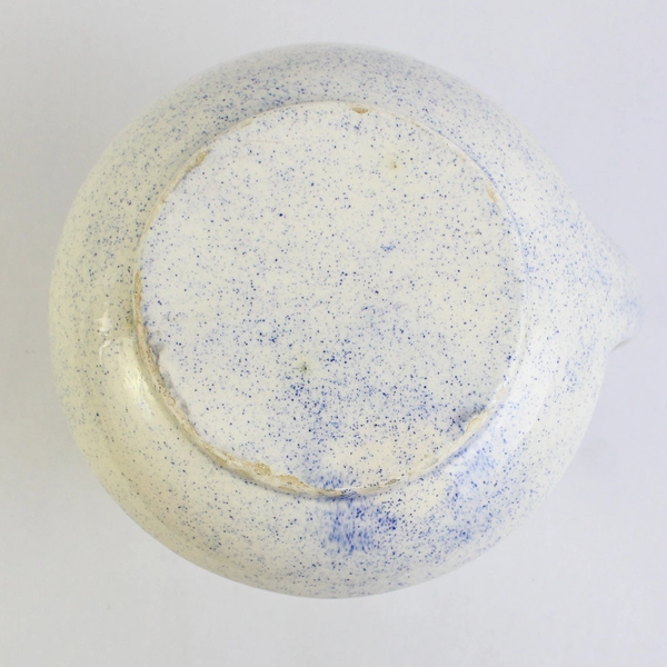 Unbranded White Speckled Blue Ceramic Farmhouse Jug/Water Pitcher 7.25" Tall