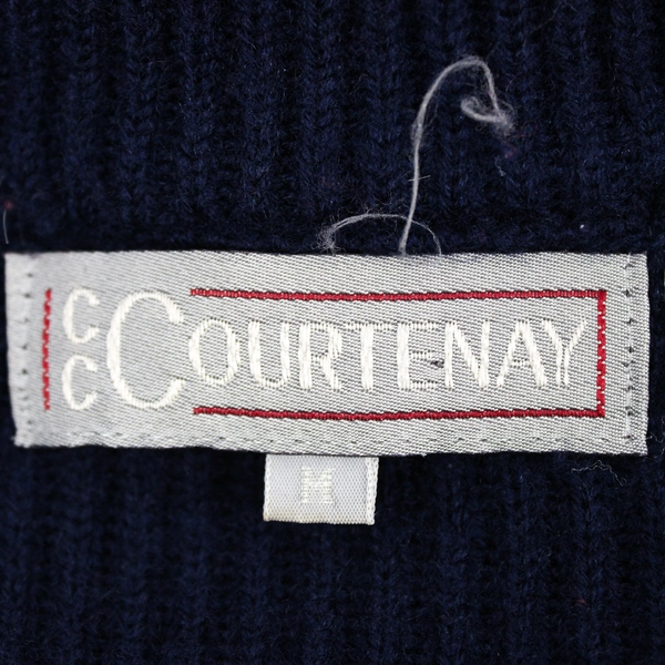 CC Courtenay Navy Blue Double-Breasted Wool Cardigan Women's Size Medium
