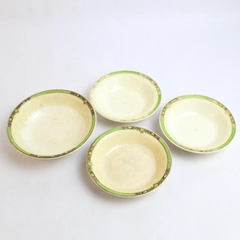 Lot of 4 Vintage Taylor Smith & Taylor Floral Accent Trim Ceramic Bowls 2 Sizes