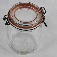 3/4 Liter Vintage ARC Glass Storage Jar Airtight Rubber Seal