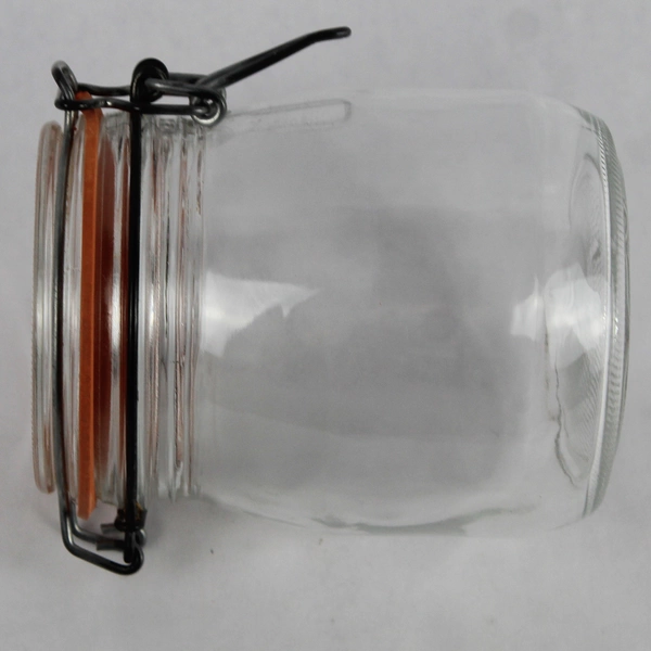 3/4 Liter Vintage ARC Glass Storage Jar Airtight Rubber Seal