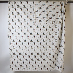 Lot of 2 JCPenney Winter Owl Pattern Twin XL Cotton Flat Sheet and Pillowcase