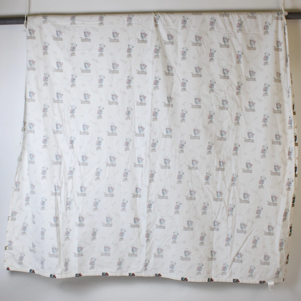 Lot of 2 JCPenney Winter Owl Pattern Twin XL Cotton Flat Sheet and Pillowcase