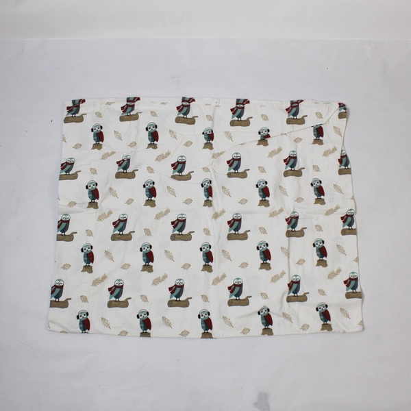 Lot of 2 JCPenney Winter Owl Pattern Twin XL Cotton Flat Sheet and Pillowcase