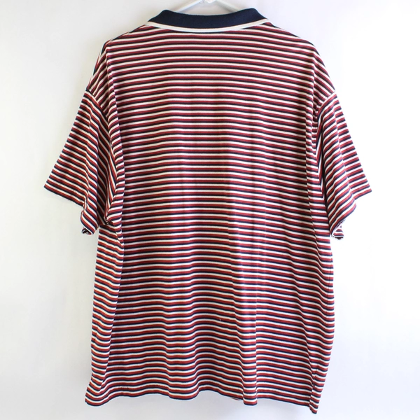 Puritan Men's 2XL Striped Red White Blue Short Sleeve Collared Shirt