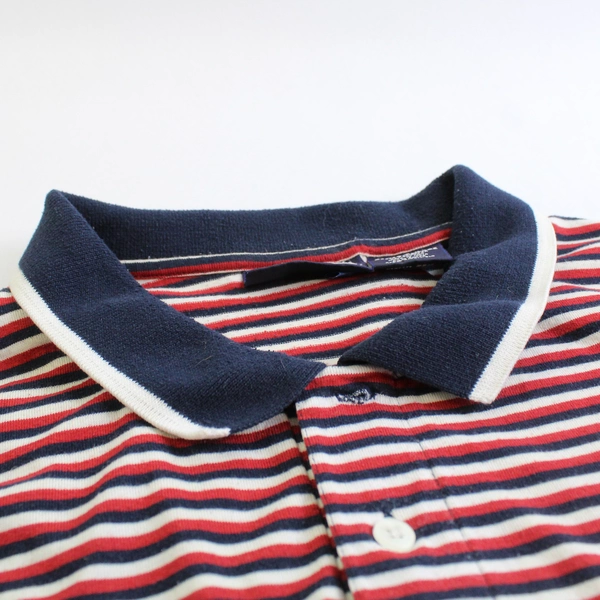 Puritan Men's 2XL Striped Red White Blue Short Sleeve Collared Shirt