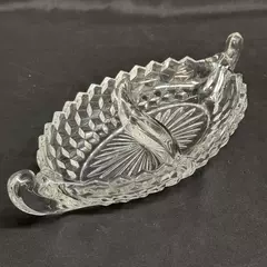 Fostoria 12" Large 2-Part American Clear Relish Boat Dish Serveware