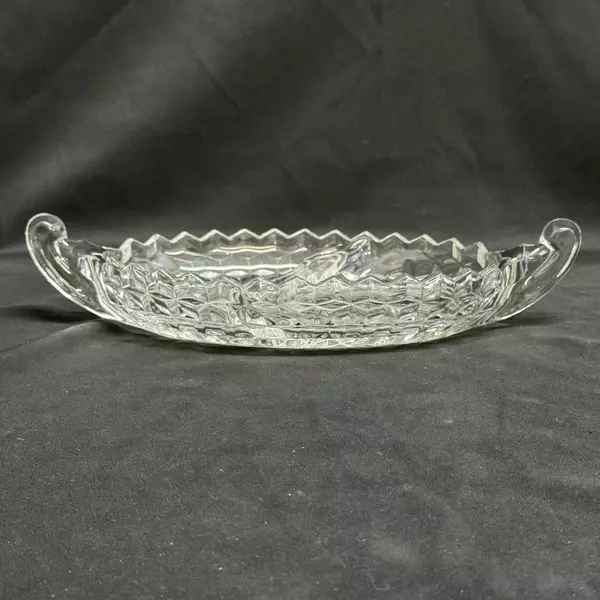 Fostoria 12" Large 2-Part American Clear Relish Boat Dish Serveware