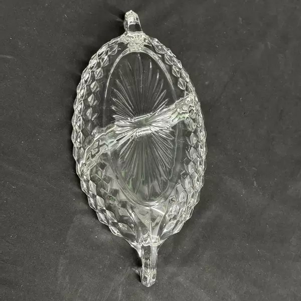 Fostoria 12" Large 2-Part American Clear Relish Boat Dish Serveware