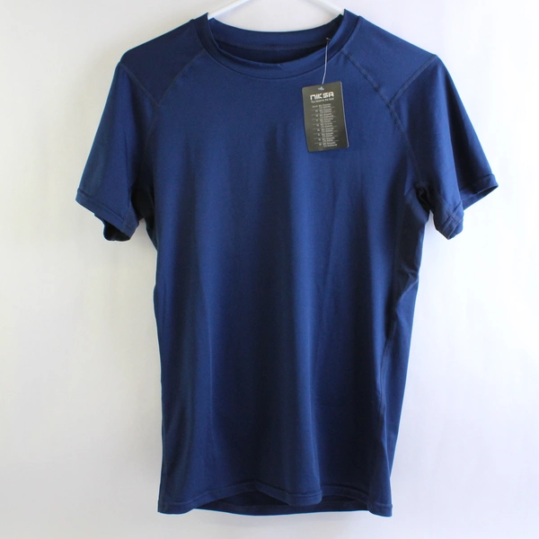 Niksa Women's Small Blue Dri-Fit Short Sleeve Athletic Shirt Activewear Top